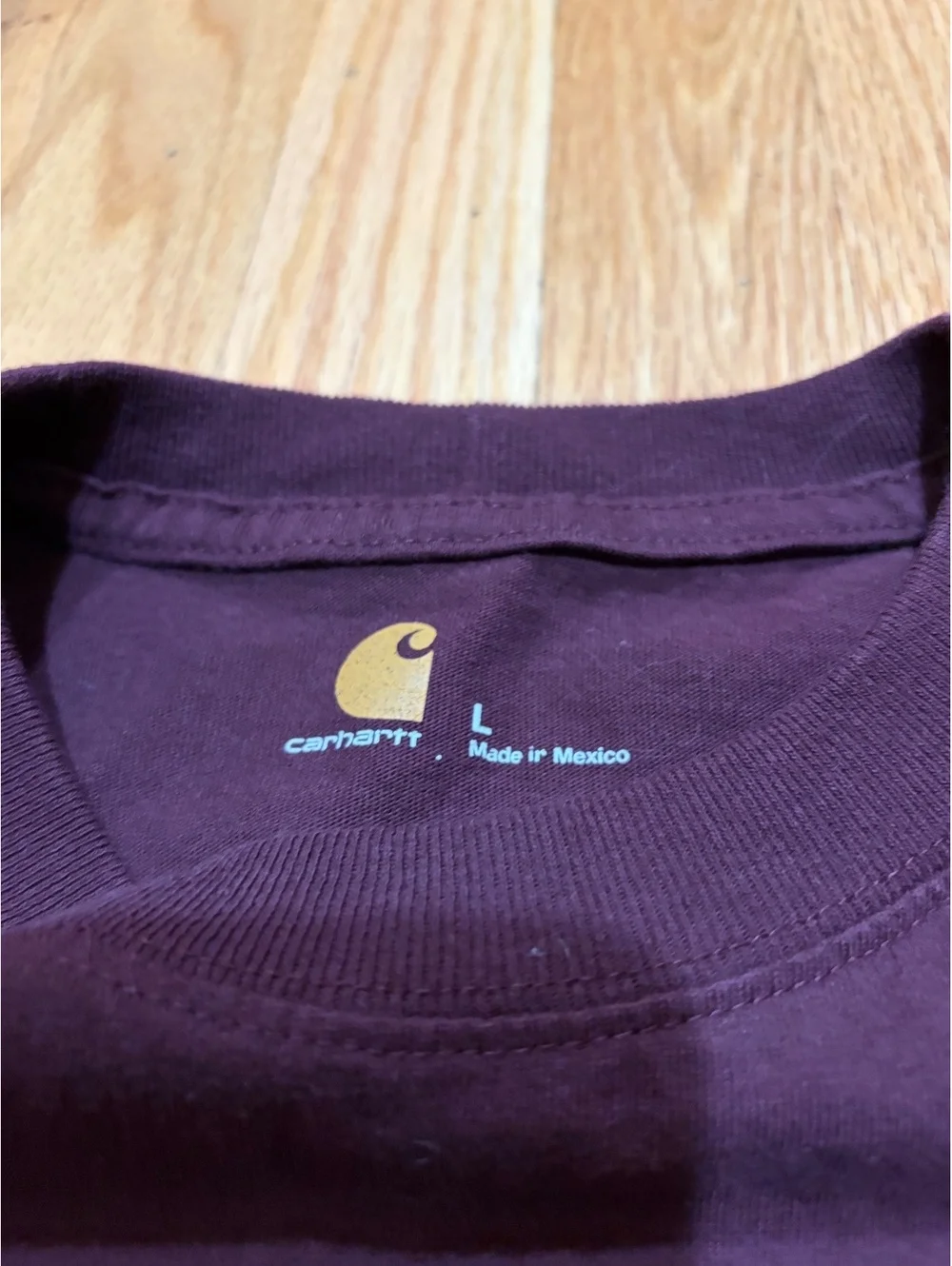 Men's Carhartt loose-fit long-sleeve pocket t-shirt burgundy L LARGE